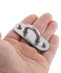 20 Pack 304 Stainless Steel Pad Eye Plate U Hooks Badass Heavy Duty 2.4 Inch Marine Boat Garage showing a hook in hand.