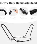 Heavy duty stand for Free Standing Outdoor Hammock With Heavy Duty Stand Navy Blue For Backyard Patio And Garden Lounging