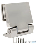Heavy Duty Stainless Steel Glass Door Hinges For 90 Degree Frameless Showers Adjustable With Flexible Rubber Pads, showcasing installation hardware.
