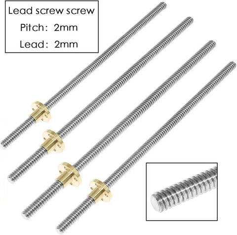 Heavy Duty T8 Lead Screw Kit With Brass Nuts For Smooth 3D Printing Builds Rock Solid Stainless Steel Design Plug And Play Stepper Motor Upgrade That Keeps Your RepRap Projects Running Smooth