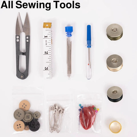 Survival Sewing Kit For Home And Outdoors Grab And Go Nylon Case With Zipper All In One Repair Tools Including Needles Thread Buttons Scissors Seam Ripper Threader EDC Kit For Men And Women Black 1 Pack