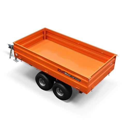 2 Ton Hydraulic Dump Cart With Tail Light For Farm And Garden Beefed Up Heavy Duty Dump Dumper Trailer Mechanical Trailer For Gravel Sand Soil Debris DT4X8 Model Quick Lift And Effortless Unloading - side view