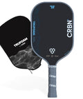 TruFoam Waves Paddle With Elongated Handle, Carbon Fiber Pickleball Paddle, 14Mm Foam Core For Maximum Power And Control, shown with cover