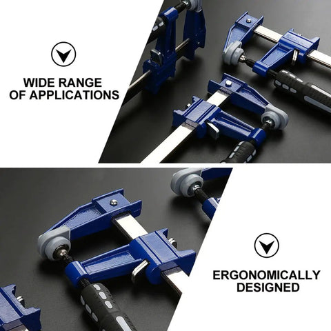 Professional Grade Eighteen Inch F Clamp Boasts A Smooth Quick Release Lever for heavy materials in ergonomic design.