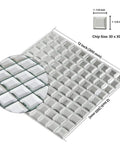 Crystal Mirror Glass Mosaic Tile 2 Inch Diamond Mosaic Tiles 12x12 Inch Silver No Grout Required Easy Cut Mesh Backing, top view