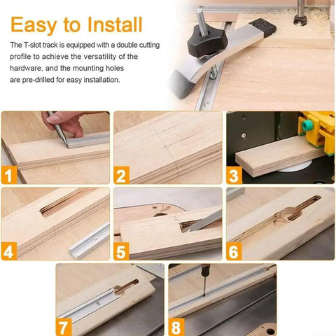 Step-by-step guide installing Two Pack 400mm Aluminum T Slot Tracks With Double Cut Profile For Router Table Miter Gauge Jig