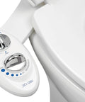 White LUXE Bidet NEO 120 non-electric toilet-seat attachment with dual chrome control knobs for rear wash
