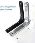 Set Of Four Heavy Duty White L Brackets Super Beefy Corner Braces For Wood Furniture And Shelves 12 Inch Rustproof Right Angle Brackets With Countersunk Holes Built Tough Stay Rock Solid Through Daily Use, featuring black, white, and silver options.