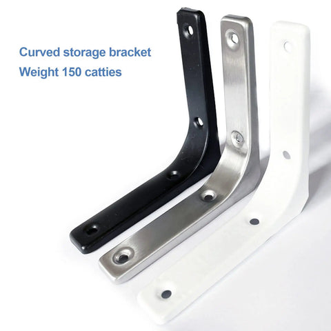 Set Of Four Heavy Duty White L Brackets Super Beefy Corner Braces For Wood Furniture And Shelves 12 Inch Rustproof Right Angle Brackets With Countersunk Holes Built Tough Stay Rock Solid Through Daily Use, featuring black, white, and silver options.