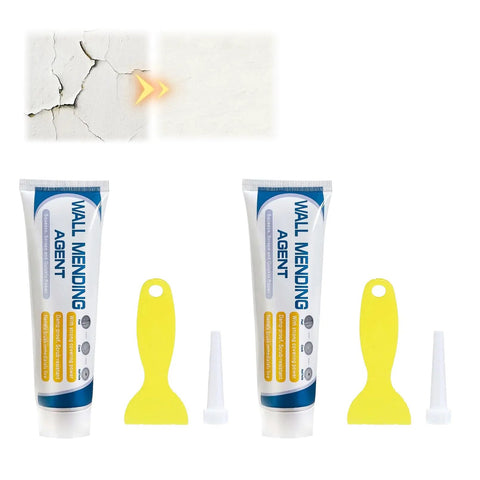 All In One Drywall Repair Kit For Small Cracks Holes And Dents With Quick Squeeze Scrape And Smooth Application Waterproof and Damp Proof No Mess Paste Easy Home Maintenance Includes 150g Mending Agent Scraper And Nozzle Tip, wall mending paste with tools.