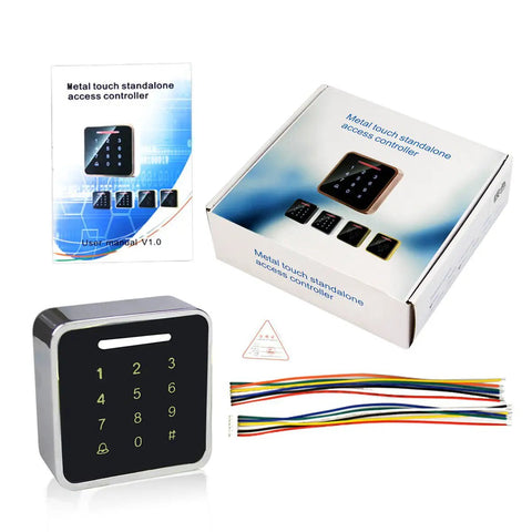 Heavy Duty Metal Touch Panel Keypad Door Access Control System With Rfid 125Khz Card Reader For Straight Up Bulletproof Wall Mounted Standalone Entry Management with user manual.