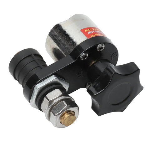 Get Your Welding Job Done Right With This Super Awesome Switchable Ground Clamp Magnetic Holder For Heavy Duty Pro Tools That Keeps Connections Tight And Safe Everytime On The Job Site, featuring a metal grounding clamp.