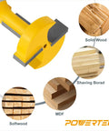 Heavy Duty T Track Router Bit With Tungsten Carbide Tips And Half Inch Shank on solid wood and MDF background.