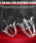 Heavy Duty Gear Puller Set With 3 Inch 4 Inch 6 Inch 8 Inch Jaws, Two And Three Jaw Pullers on display with adjustment design