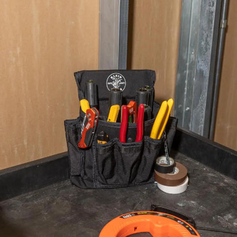 18 Pocket Tool Pouch For Belt Up To 2.5 Inches With Heavy Duty 1000 Denier Cordura Fabric Rivet Reinforced Stitching