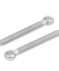 Top Tier 304 Stainless Steel M5 X 40mm Shoulder Eye Bolts Rigging Hardware Fasteners 4 Pack close-up view of two eye bolts.