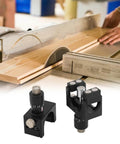 Magnetic Planer Blade Setter And Knife Setting Jig For Precise Depth With Adjustable Vernier Jointer Blades Gauge Dope Woodworking Tool For Accurate Resetting Calibration 2 Pack in black on wooden surface.