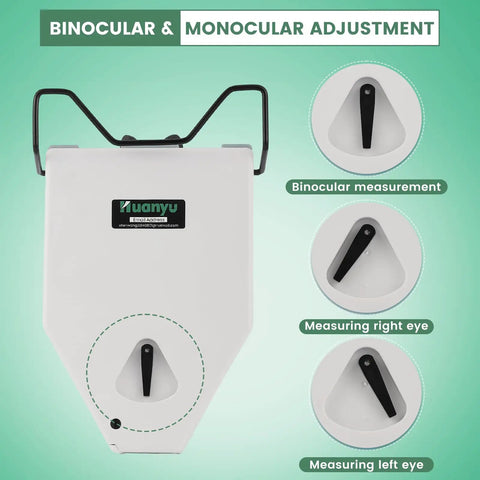 Digital Pupillometer For Eye Exams 50 To 80 Mm PD Meter With Auto Shutoff And Memory Function CE Approved Pro Grade Optical Tool For Eye Docs And Clinicians showing binocular and monocular adjustment