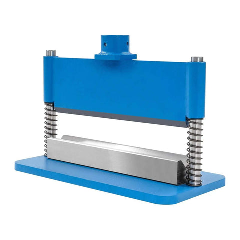 12 Inch Shop Press Brake Attachment For 12 To 20 Ton Hydraulic Workshop Presses, 90 Degree Bend, blue heavy-duty metal fabrication tool