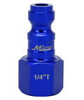 Blue T Style Pneumatic Plugs One Quarter Inch NPT Female Box Of Twenty Easy Push To Connect Color Coded Air Line Fittings
