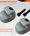 2 Pack Interior Sun Visor Mounting Clips Gray Bone for Peterbilt and Kenworth Heavy Duty Trucks Replaces S16 1023 661 shown with screws