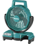 18V LXT Cordless Oscillating Fan 9-1/4 Inch Quiet Desk And Jobsite Fan with teal design and control panel