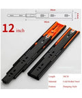 2 Piece Bottom Mounted Concealed Metal Drawer Slides Featuring Soft Close Buffer Action That Hides Away Underdrawers For Cabinets And Furniture Builds Promising Rock Solid Durability And Silky Smooth Gliding Performance, 12 inch cold rolled steel slides.