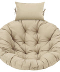 Beige Egg Chair Cushion Replacement 45x45 For Hanging Basket Hammock Swing Waterproof Pad With Headrest Indoor Outdoor