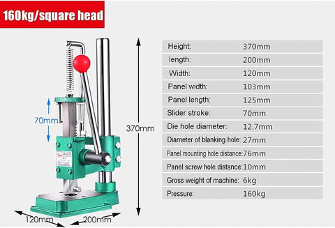 Badass Desktop Manual Arbor Press For Leather Punching Metal Crimping Forming Cutting Bending Riveting Solid Workhorse With Interchangeable Chucks For Home Shop Wood Aluminum Projects