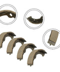 Brake Shoes For EZGO Golf Cart 1997 Up Medalist Gas And 2008 Up Steel Replacement Parts 4 Pack in display layout