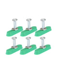 MatchFit Dovetail Track Nut Hardware 6 Pack For Jigs And Fixtures, Lock Down With Ease, visible 6-piece green nut set