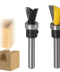 The Ultimate Dovetail Routing Knockout Featuring 1/4 Inch Shank Hard Alloy Bits With Precision Bearing Guide for woodworking.