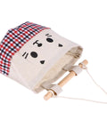 Wall Mounted Hanging Storage Bag Organizer With Solid Wooden Bar For Closets And Doorways Offers Nifty Multi Pockets For Remotes And Keys With Zero Drama Setup, featuring a cute cat design.