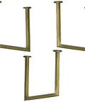 Rock Solid Heavy Duty Ceiling Mount Shelf Brackets 11.8 Inch Gold Metal Hanging Supports For Kitchen And Living Room Set Of Three.
