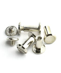 Killer Chicago Screw Kit 60 Pack 1/2 Inch Silver Nickel Coated Tough As Nails Rivet Studs for various DIY projects.