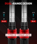 Dual-range design of One Quarter Inch Drive Torque Wrench Set With Thirty Two Bit Sockets And Micro Adjustable Click Wrench