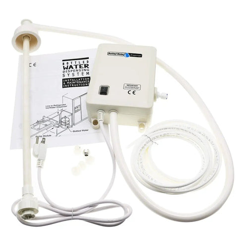 5 Gallon Water Dispensing Pump System With Single Tube, electric unit, and installation kit for refrigerator and ice maker