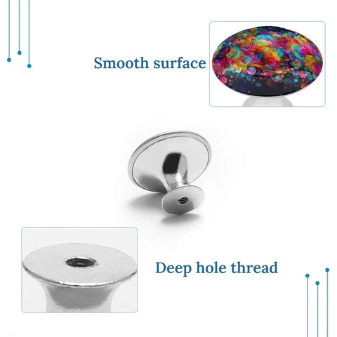 Bright Colorful Round Art Cabinet Knobs 2 Pack With Screws Dope Drawer Pulls For Dressers Cabinets Kitchen Doors Vanity And Furniture Hardware featuring smooth surface and deep hole thread