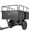 Heavy Duty ATV Trailer Steel Dump Cart 750 Lb Capacity 15 Cu Ft With Removable Sides for Riding Lawn Mower and Tractor