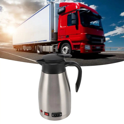 Heavy Duty 12V Car Electric Kettle With 1300ml Stainless Steel Body designed for convenience on long road trips.