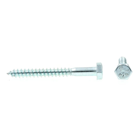 Heavy Duty Hex Lag Screws One Quarter Inch By Two And A Half Inch A307 Grade Zinc Plated Steel Deck And Wood Fasteners Pilot Hole Required 100 Pack With Deep Threads For Strong Wood Joints No Nut Needed Today