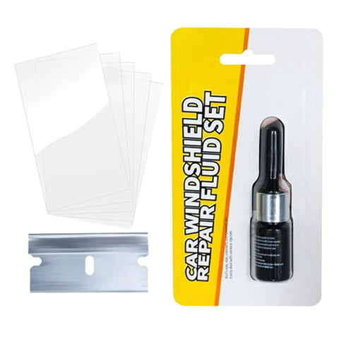 Windshield Chip Repair Kit With Curing Film and 2ml Crack Repair Fluid For SUVs, Trucks, Cars, Sedans, Pickups, Scooters, RVs And Outdoor Driving For Your Ride - Quick Fix For Scratches, Clear View, Pro-Grade Glass Repair