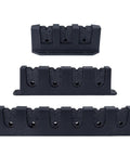 Heavy Duty Steel Fishing Rod Storage Rack Wall Mount Holder For Three Four Or Six Rods with foam inserts, front view