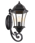 Large Bronze Aluminum Outdoor Wall Light Fixture For Porch And Exterior Doors Old School Lantern Sconce With Clear Seeded Glass