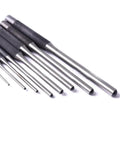 Premium 9-Piece Steel Round Head Punch Set For Guns with Multi Size Grip Roll Pins And Hollow End Starter Chisels To Disassemble Fast Safe Tool Kit, steel punches
