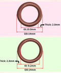 20 Pack Three Eighths Inch Viton O Rings With Two Inner Sizes 9.2 By 2.4mm And 10 By 2mm For Quarter Inch Quick Couplers And Hydraulic Systems