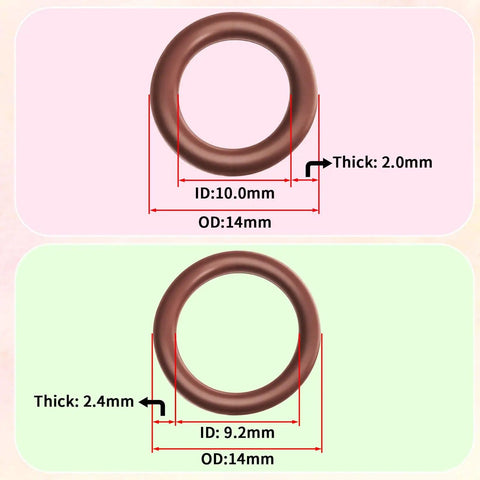 20 Pack Three Eighths Inch Viton O Rings With Two Inner Sizes 9.2 By 2.4mm And 10 By 2mm For Quarter Inch Quick Couplers And Hydraulic Systems