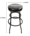 2 Pack Swivel Mechanic Shop Stools With Foot Ring 30.5 Inch High 14 Inch Wide Steel Frame Thick Foam Seat Pad Matte Black Durable Garage Chair