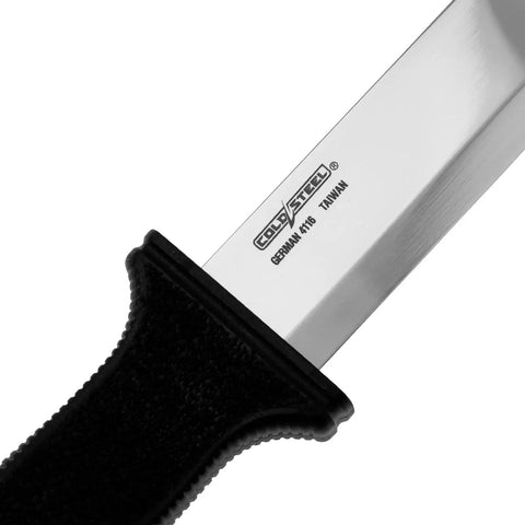 Blade detail of Peace Maker II Fixed Blade Knife 5.5 Inch Compact EDC Tactical Outdoor Knife with 4116 stainless steel and Kray-Ex handle.