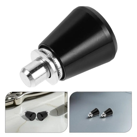 Shop Grade Built Tough Spring Loaded Plunger Pins Heavy Duty Machine Tool Locking Hardware Rock Solid Grip For Precision Fixturing And Workshop Clamping Tasks Durable 4 Piece Steel Set in black with shiny silver tip.
